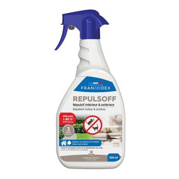 Visuel 1 du produit RŽpulsif d'intŽrieur et d'extŽrieur pour chat marquages urinaires et dŽgradations Francodex Repuls'Off - 500 ml