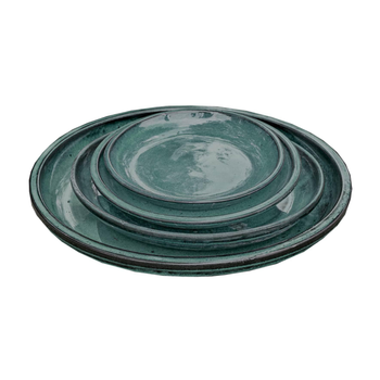 Visuel 1 du produit Soucoupe en grès émaillé vert Amande Decolines Littoral - Ø 25 cm