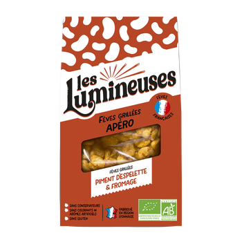 Visuel 1 du produit Fèves grillées bio apéro piment d’Espelette et fromage Les Lumineuses - 90 g