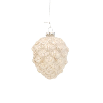 Visuel 1 du produit Suspension de Noël pomme de pin coloris argent - Ø 7 cm