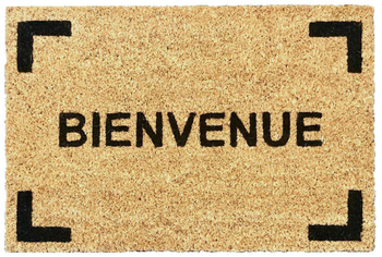 Visuel 1 du produit Tapis brosse coco écru imprimé noir Sweetsol Bienvenue - 60 x 40 cm