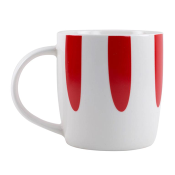 Visuel 1 du produit Mug en porcelaine blanc et rouge Stries - 39 cl