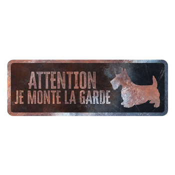 Visuel 1 du produit Panneau d'avertissement terrier coloris noir en métal galvanisé D&D Home - 40 x 13 X 0,3 cm