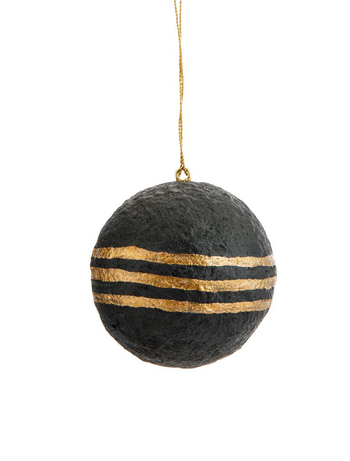 Visuel 1 du produit Suspension décorative boule coloris noir en papier maché - 7,5 cm