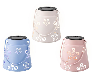 Visuel 1 du produit Lanterne solaire floral coloris multicolore - Ø 11,5 x 11 cm