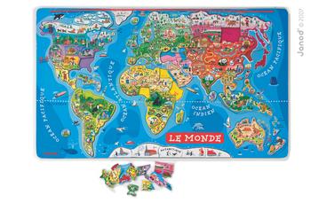Visuel 1 du produit Puzzle monde magnétique Janod -  92 pièces