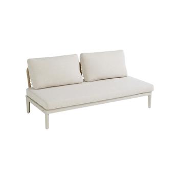 Visuel 2 du produit Banquette d'extérieur coloris beige en aluminium et résine Sollya - 167,5 x 86,5 x 66 cm