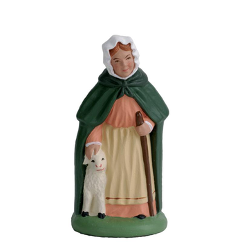 Visuel 1 du produit Personnage de crèche de Noël bergère Santons Escoffier - 3,6 x 3,6 x 7,1 cm