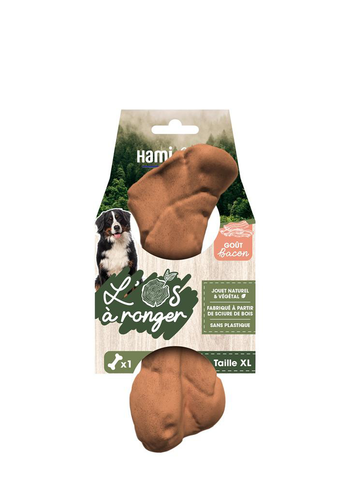 Visuel 1 du produit Jouet pour chien os à ronger goût bacon naturel et végétal Hami form - Taille XL