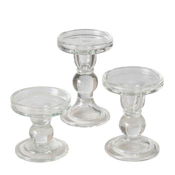 Visuel 1 du produit Bougeoir en verre transparent Matar petit modèle - Ø 8,6 x H 8,5 cm