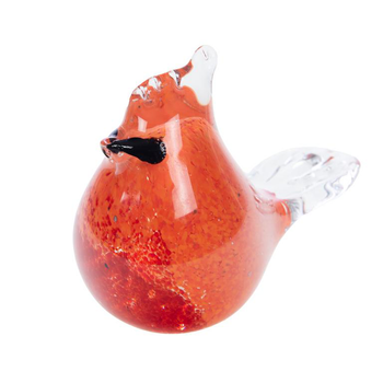 Visuel 1 du produit Oiseau sulfure en verre rouge Oiseau à crête - 12 x 6 x 9 cm
