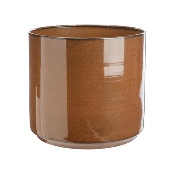 Visuel 1 du produit Cache-pot coloris marron en zinc Looma taille M - Ø 25 x 24 cm