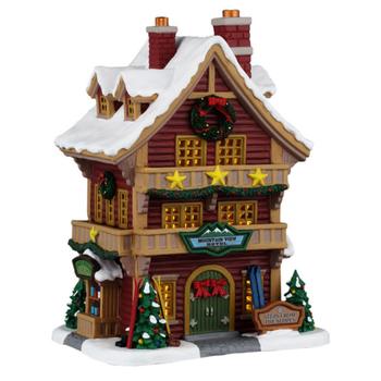 Visuel 1 du produit Village de Noël hôtel avec vue sur la montagne lumineux en porcelaine coloris multicolore adaptateur inclus Lemax Vail Village - 21 x 15 x 12,5 cm