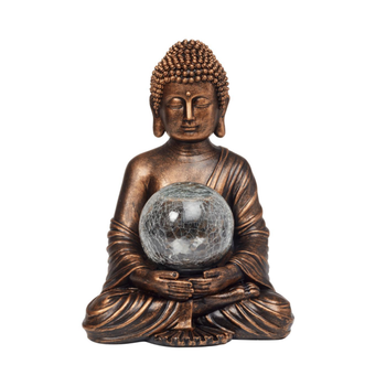 Visuel 1 du produit Globe solaire Buddha coloris transparent effet blanc froid Smartgarden - 36,5 x 26 x 22 cm