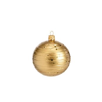 Visuel 1 du produit Boule de Noël en verre doré à paillettes - Ø 7 cm