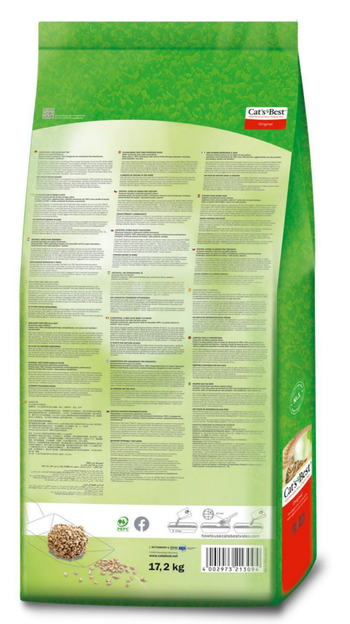 Visuel 1 du produit Litière végétale agglomérante pour chat et furet Cat’s Best Original 40 L - 17.2 kg