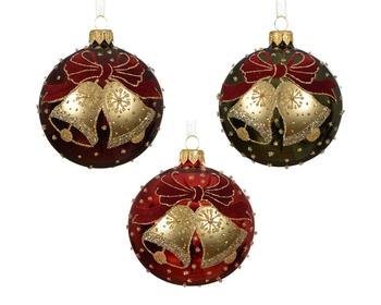 Visuel 1 du produit Boule de Noël en verre motif cloche - Ø 8 cm