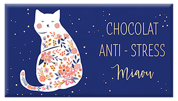 Visuel 1 du produit Chocolat au lait bio « Chocolat Anti-Stress Miaou » Art Grafik - 40 g