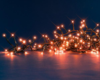 Visuel 1 du produit Guirlande lumineuse à 170 LED cuivre + 30 LED flash sur câble vert Flicker Light® Compact - 5 m