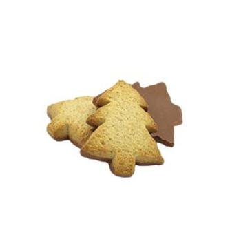 Visuel 1 du produit Biscuits forme sapins à la vanille et à la fève tonka nappés de chocolat au lait Belledonne - 2 kg