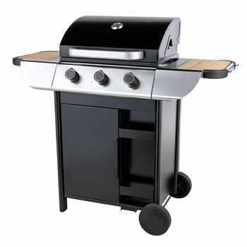 Visuel 1 du produit Barbecue au gaz Miami 300 avec 3 feux 9KW coloris noir - 120,8 x 59,5 x 113 cm