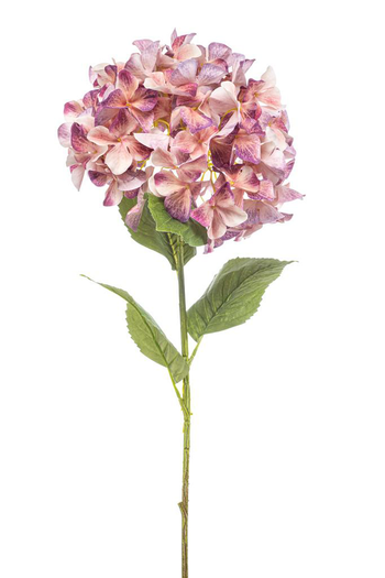 Visuel 1 du produit Tige d’Hortensia artificiel XL pêche et violet - Ø 27 x H 90 cm