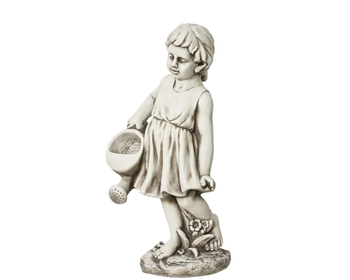 Visuel 1 du produit Statue fille avec arrosoir en polymagnesium blanc cassé - 68 cm