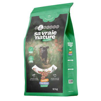 Visuel 1 du produit Croquettes pour chiot grande race Sa Vraie Nature dinde & sardine 12 kg
