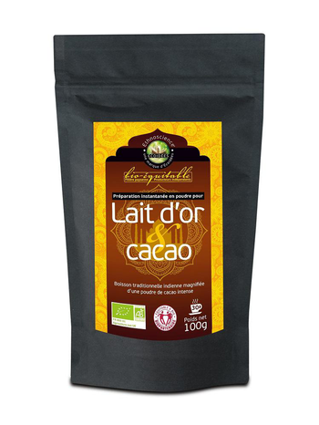 Visuel 1 du produit Mélange lait d'or au cacao bio équitable Ethnoscience - 100 g