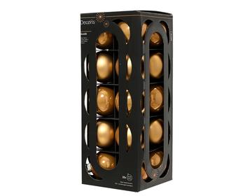 Visuel 1 du produit Pack de 20 boules de Noël brillantes et mates en verre caramel - Ø 6 cm