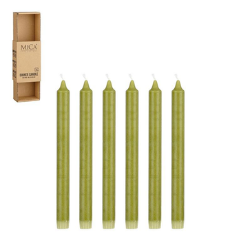 Visuel 1 du produit Ensemble de 6 bougies flambeau vert foncé - Ø 2,2 x H 25 cm