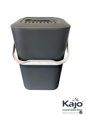 Visuel 1 du produit Seau à compost bioseau 7,5 L coloris gris en plastique - 20 x 19,5 x 29 cm