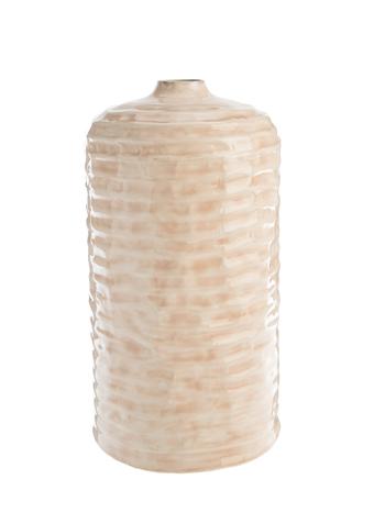 Visuel 1 du produit Vase métal martelé coloris blancosé moyen modèle - Ø 21 x H 46 cm