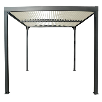 Visuel 1 du produit Pergola bioclimatique coloris gris en aluminium - 3,6 x 3 m
