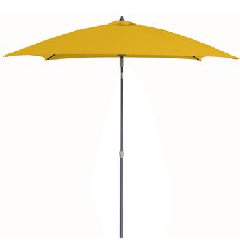 Visuel 1 du produit Parasol carré inclinable en aluminium mat et toile polyester jaune curry - 200 x 200 cm