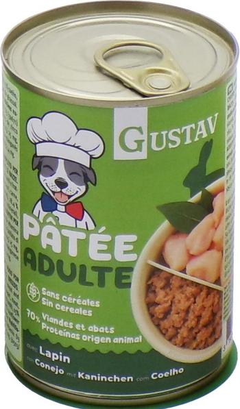Visuel 1 du produit Pâtée pour chien adulte au lapin sans céréales complète Bubimex Gustav - 400 g