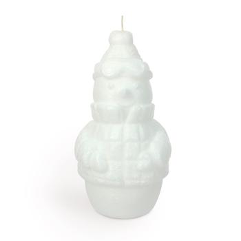 Visuel 1 du produit Bougie bonhomme de neige en doudoune en cire blanche Maison Berger - 7,5 x 7 x 15 cm