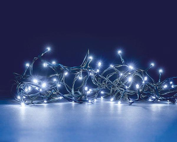 Visuel 1 du produit Guirlande lumineuse connectable x2 à 240 LED blanc froid sur câble vert Flicker Light® - 20 m