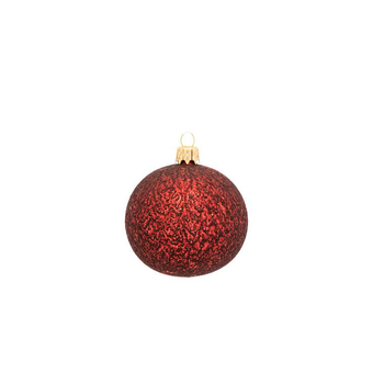 Visuel 1 du produit Boule décorative coloris rouge en verre tradi - Ø 7 cm