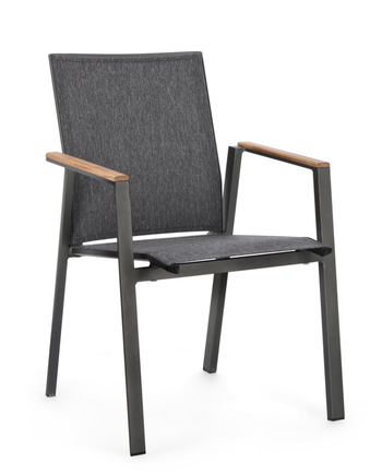 Visuel 1 du produit Fauteuil Capucine coloris gris en bois en aluminium et teck - 59 x 61 x 88 cm