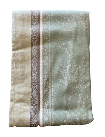 Visuel 1 du produit Nappe en coton vert sauge et bleu Olea - 150 x 250 cm