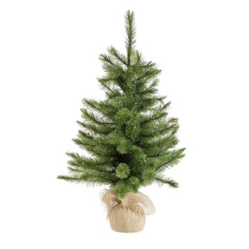 Visuel 1 du produit Sapin de Noël artificiel coloris vert en PVC pré-illuminé Forest - H 60 cm x Ø 46 cm