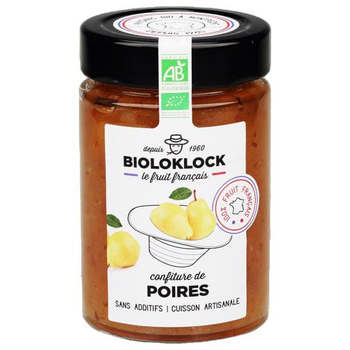 Visuel 1 du produit Confiture de poires bio en pot de verre Bioloklock - 230 g