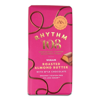 Visuel 1 du produit Tablette chocolat bio fourree beurre amande Rythm 108 - 100 g