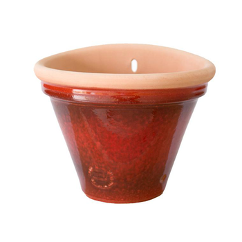Visuel 1 du produit Applique murale conique en terre cuite rouge Terra Blanca Campana Conica candy - Ø 25 x H 18 cm