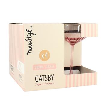 Visuel 1 du produit Ensemble de 4 coupes en verre rose Gatsby - 31 cl