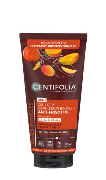 Visuel 1 du produit Gel-crème définisseur de boucles anti-frisottis 2 en1 bio Centifolia - 150 ml