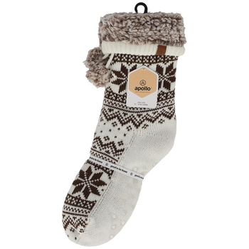 Visuel 1 du produit Chaussettes avec fourrure et pompons pour femme Apollo - taille unique