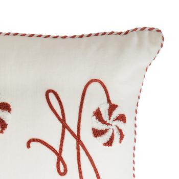 Visuel 1 du produit Coussin en coton crème et rouge Ho Ho Ho - 50 x 30 cm