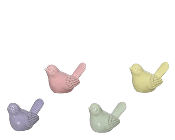Visuel 1 du produit Oiseau décoratif en porcelaine colorée - 4,3 x 8 x 4,7 cm